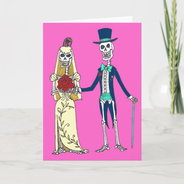 Cartão Wedding Day of the Dead Greeting Card (Frente)
