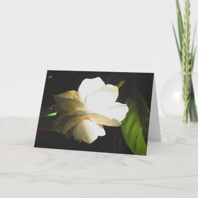 Cartão Wedding Fragrant Ivory Gardenia Blossom (Frente)