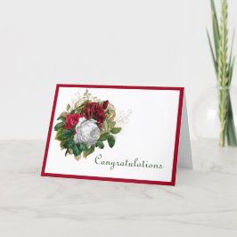 Cartão Wedding Red Roses Congratulations Card