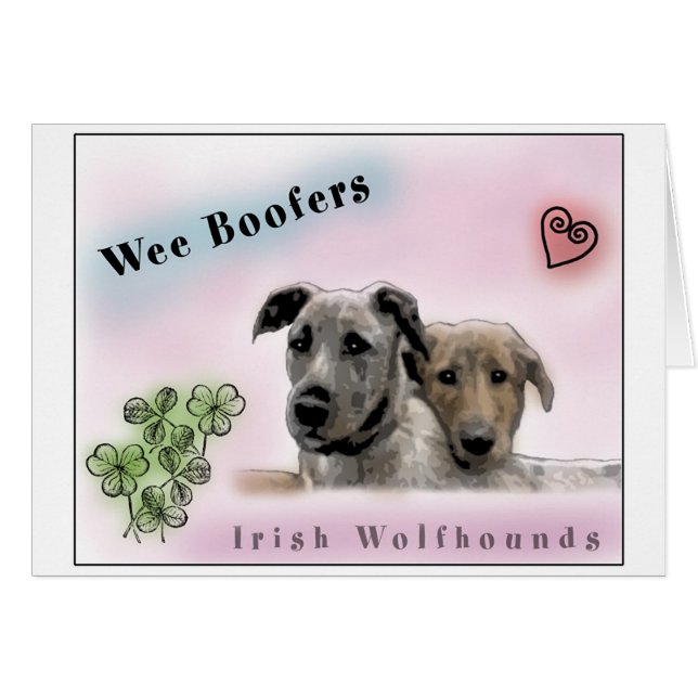 Cartão Wee Boofers - Wolfhounds da Irlanda (Frente Horizontal)