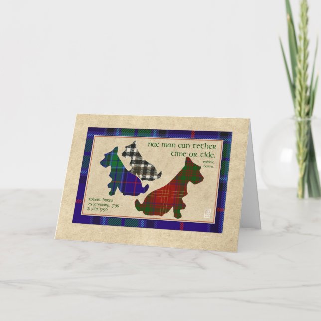 Cartão Wee Scottie Robert Burns Birthday 3 (Frente)