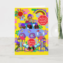 Cartão Weenie Dog Playground Card