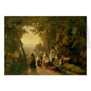 Cartão Weeping da filha de Jephthah, 1846