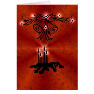 Cartão Weihnachts Ornamente mit Sterne auf rot