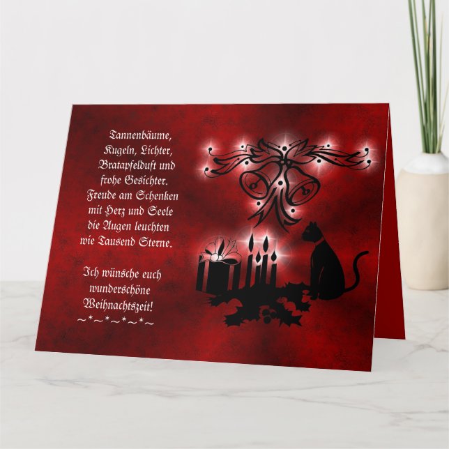 Cartão Weihnachtsgedicht Deutsch , Add Your Text (Frente)