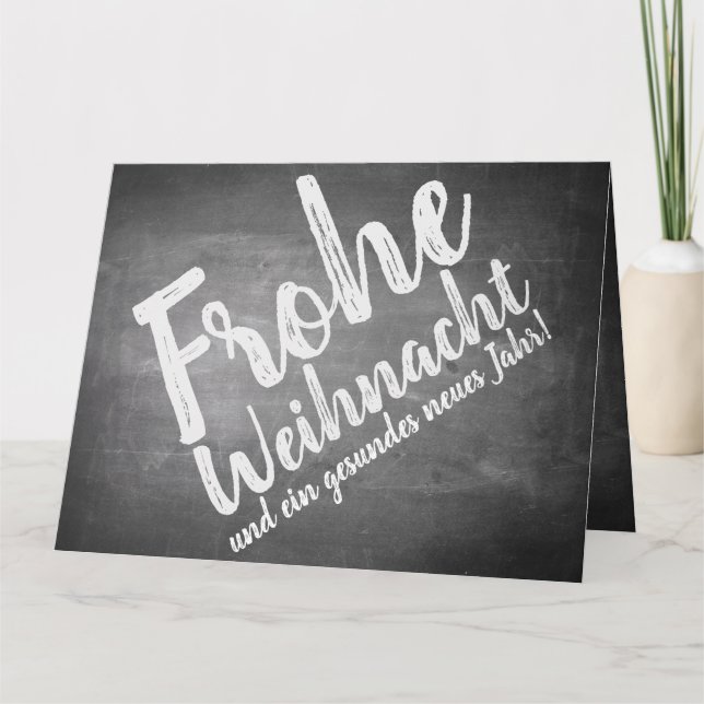 Cartão Weihnachtsgrüße auf der Kreidetafel (Frente)
