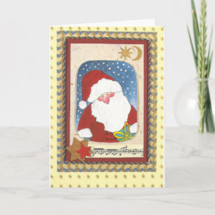 Cartão "Weihnachtsmann Aquarell-Collage-Karte"