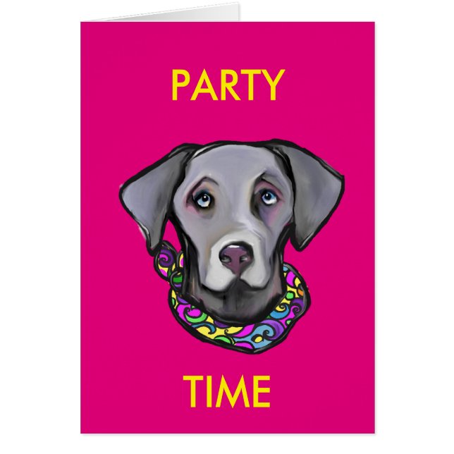 CARTÃO WEIMARANA MARDI GRAS (Frente)