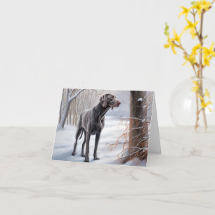 Cartão Weimaraner Deixe Nevar Natal