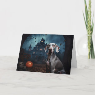 Cartão Weimaraner Dia das Bruxas Assustador