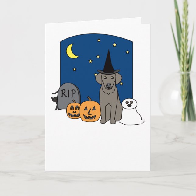 Cartão Weimaraner Halloween (Frente)