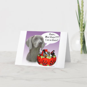 Cartão Weimaraner Halloween Candy