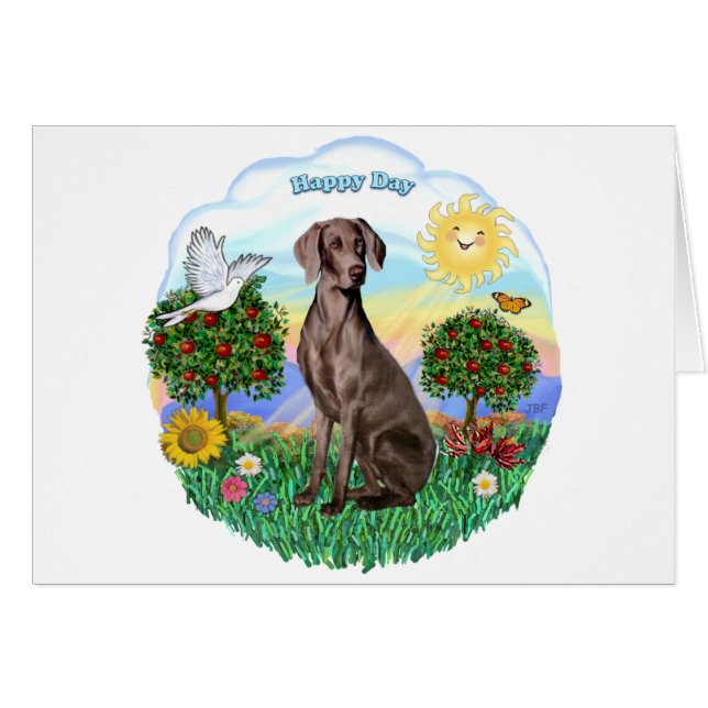 Cartão Weimaraner nº 2 (Frente Horizontal)