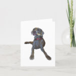 Cartão Weimaraner Note Card<br><div class="desc">Guinny eating a bone</div>