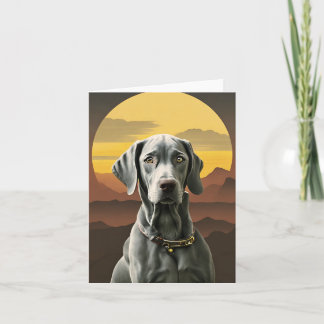 Cartão Weimaraner Sunset Greeting Card