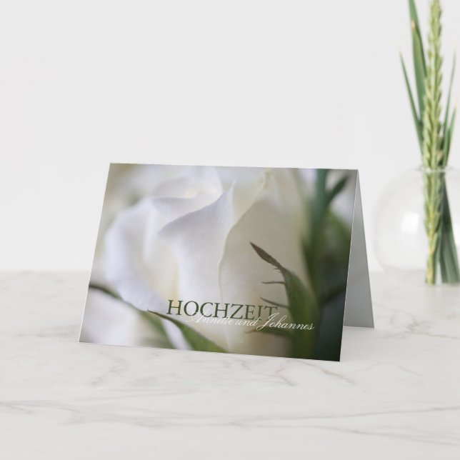 Cartão Weiße Rosa: Hochzeits-Einladung (Frente)
