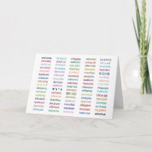 Cartão Welcome : 80 Languages Custom Card/White