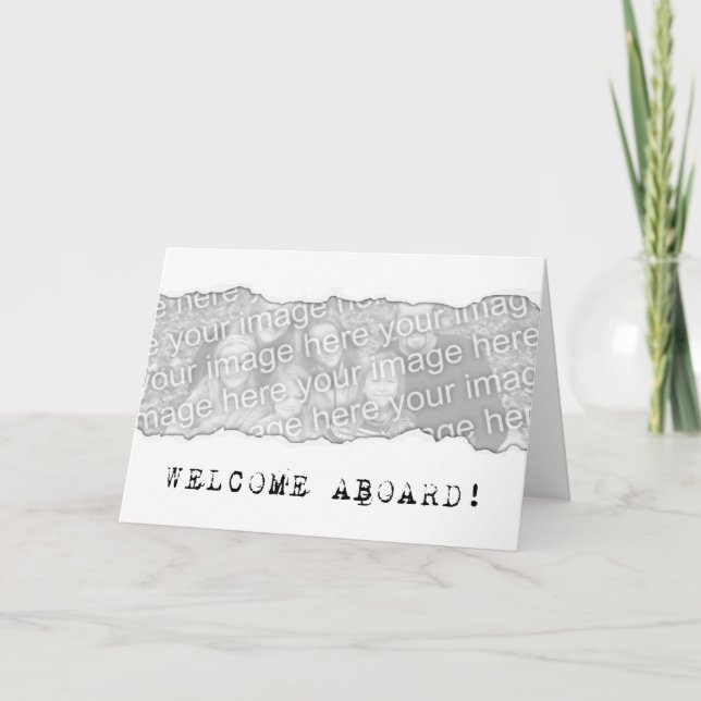 Cartão welcome aboard! (page tear) (Frente)