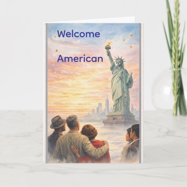 Cartão Welcome American Citizenship Congratulations Card  (Frente)