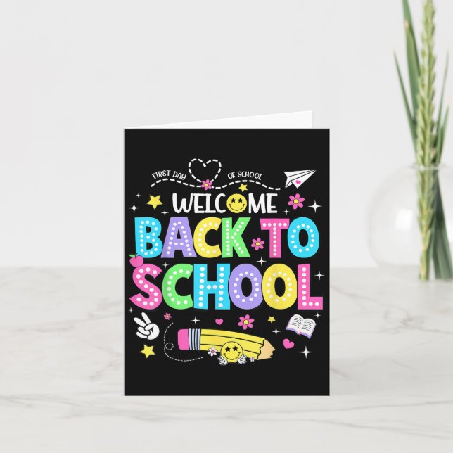 Cartão Welcome Back To School Shirts First Day Of School  (Frente)