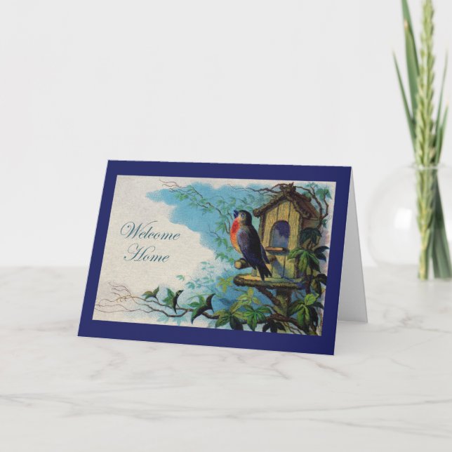 Cartão Welcome Home Greeting Card, Robin Bird (Frente)
