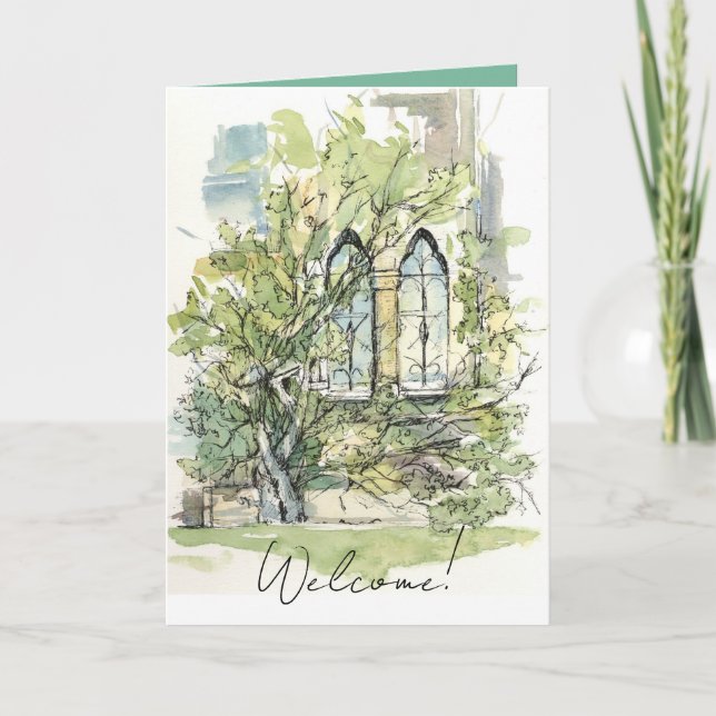 Cartão Welcome New Church Member Ivy Windows (Frente)