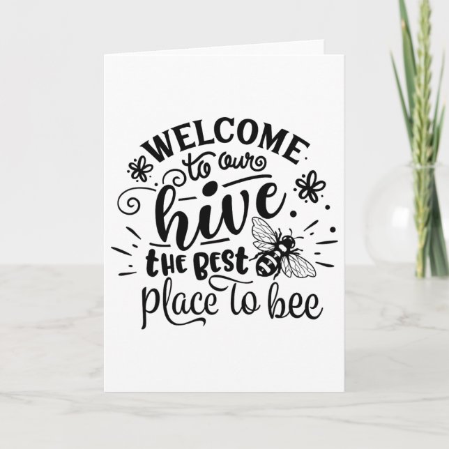 Cartão Welcome To Our Hive Funny Bee Spring Summer Easter (Frente)