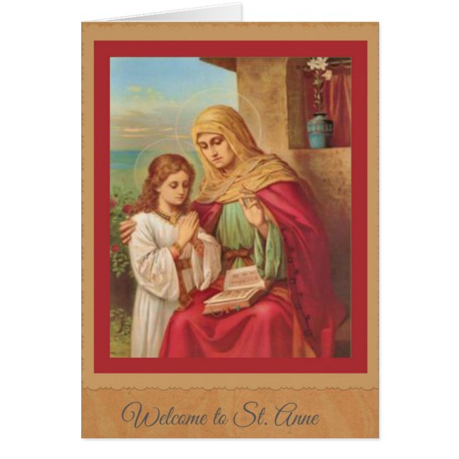 Cartão Welcome to St. Anne Parish Virgin Mary (Frente)