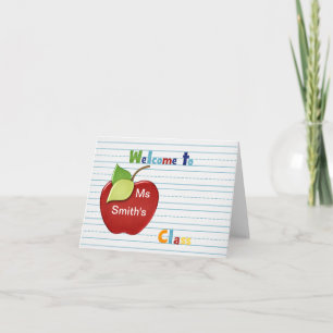 Cartão Welcome to student from teacher Card