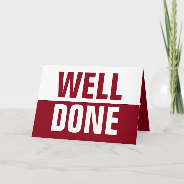 Cartão Well Done Greetings card (Frente)