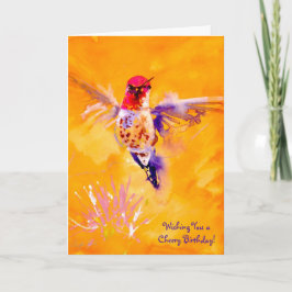 Cartão "Well Hello!" Hummingbird Print