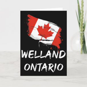 Cartão Welland Ontário Canadá Bandeira Manchada Viagem Fé