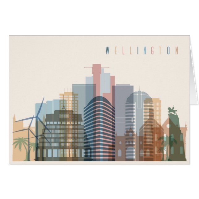 Cartão Wellington, Nova Zelândia| Linha telefônica (Frente Horizontal)