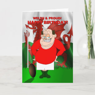 Cartão Welsh and Proud Rugby Birthday Card