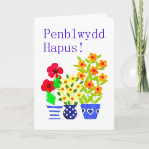 Cartão Welsh Birthday Card - Flower Power