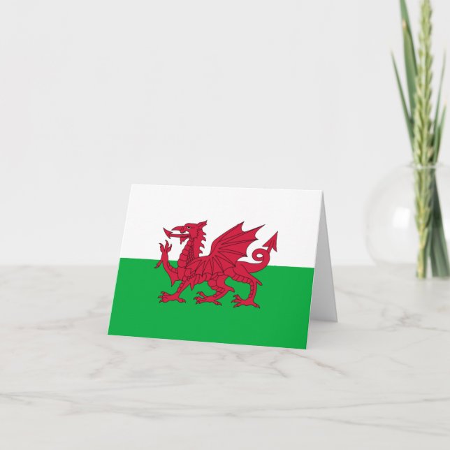 Cartão Welsh dragon flag (Frente)