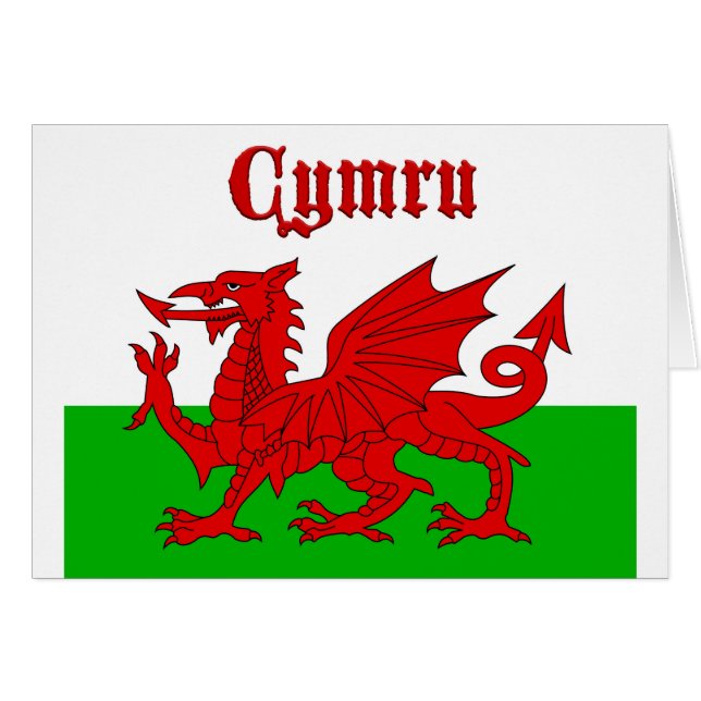 Cartão Welsh Flag Cymru (Frente Horizontal)