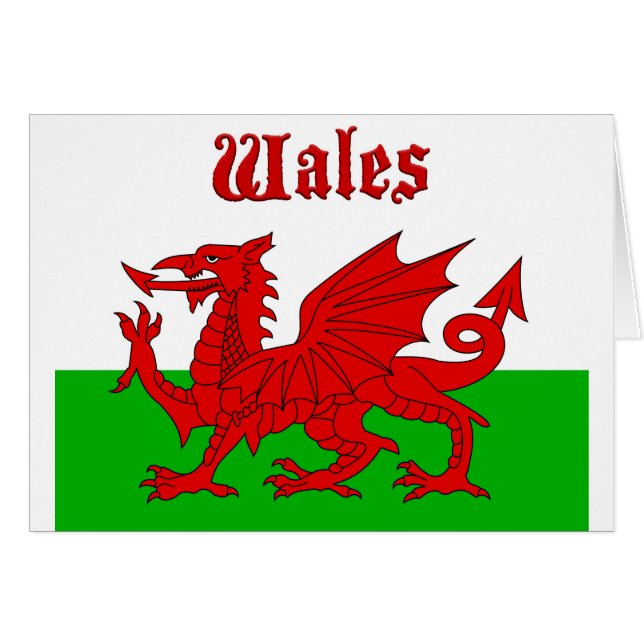 Cartão Welsh Flag Wales (Frente Horizontal)