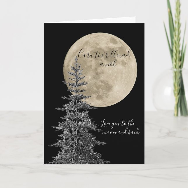 Cartão Welsh Love you to the moon and back (Frente)