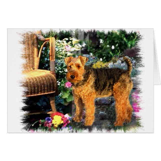 Cartão Welsh Terrier Art Gifts (Frente Horizontal)