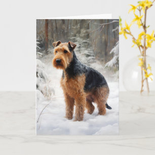 Cartão Welsh Terrier Deixe-o nevar no Natal