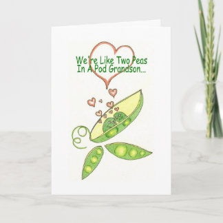 Cartão We're Like Two Peas In A Pod Grandson Greeting