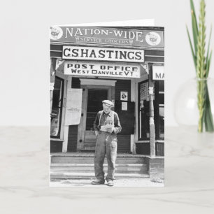 Cartão West Danville, VT, Escritório de Posto, anos 40