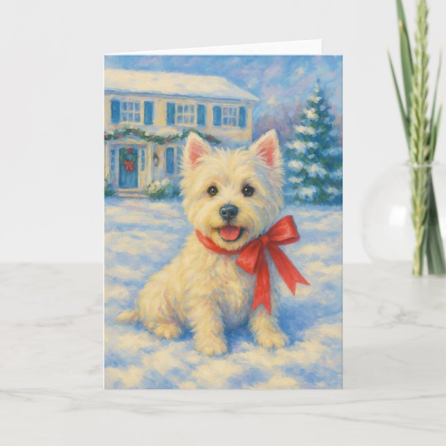 Cartão West Highland Terrier Christmas Card (Frente)