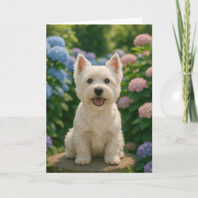 Cartão West Highland Terrier Primavera Summer Card (Frente)