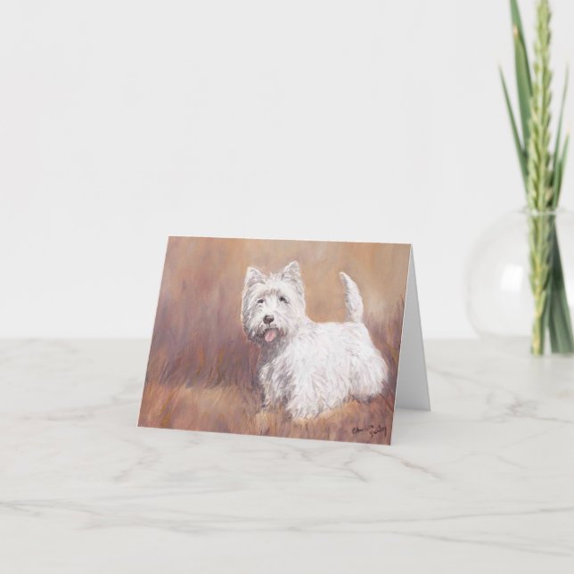 Cartão West Highland White Terrier Dog Art Note Card (Frente)