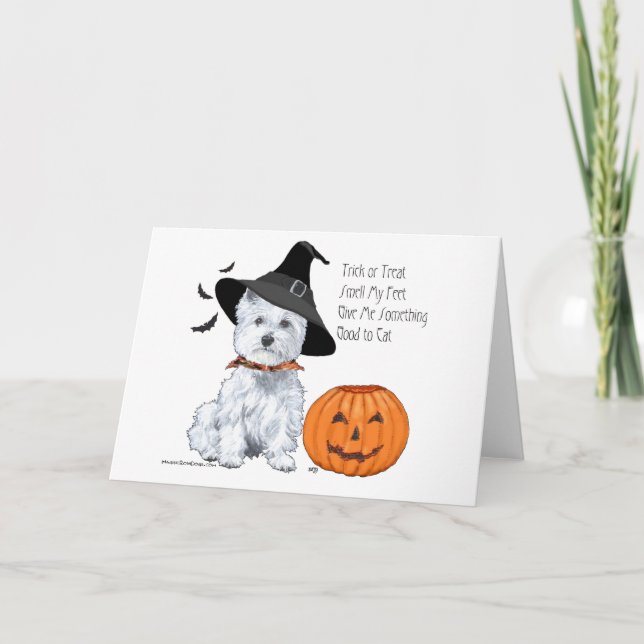 Cartão West Highland White Terrier Halloween (Frente)