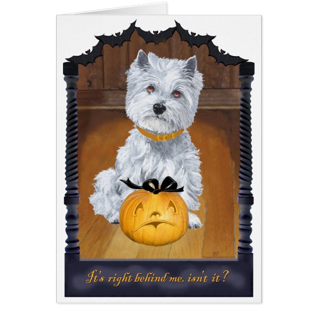 Cartão West Highland White Terrier HALLOWEEN (Frente)