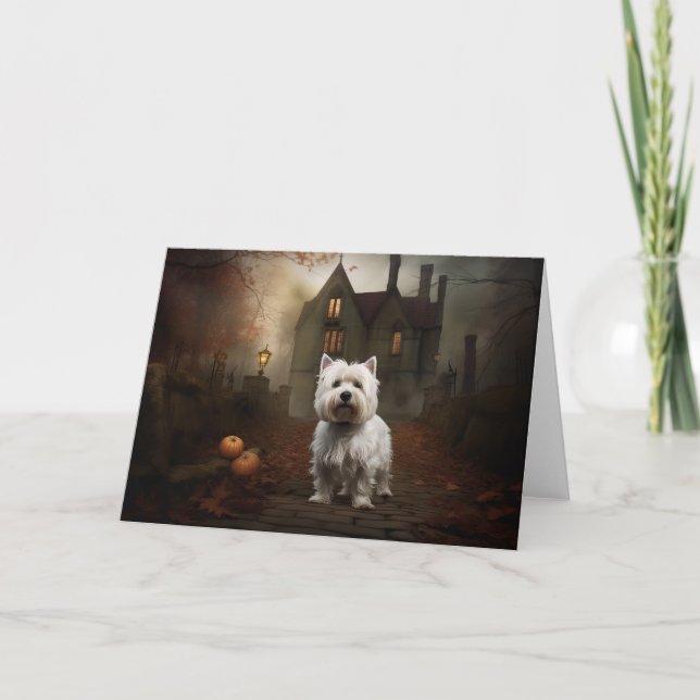 Cartão West Highland White Terrier Halloween Scareen (Frente)