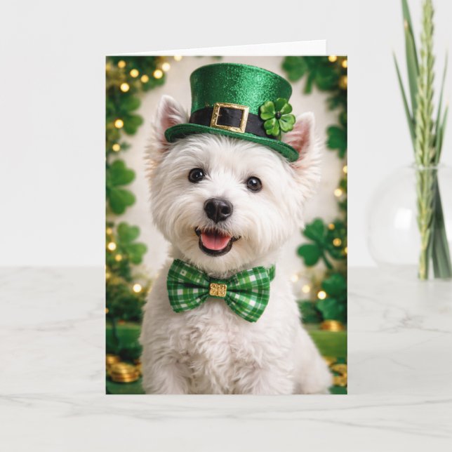 Cartão West Highland White Terrier St. Patrick’s Day Card (Frente)